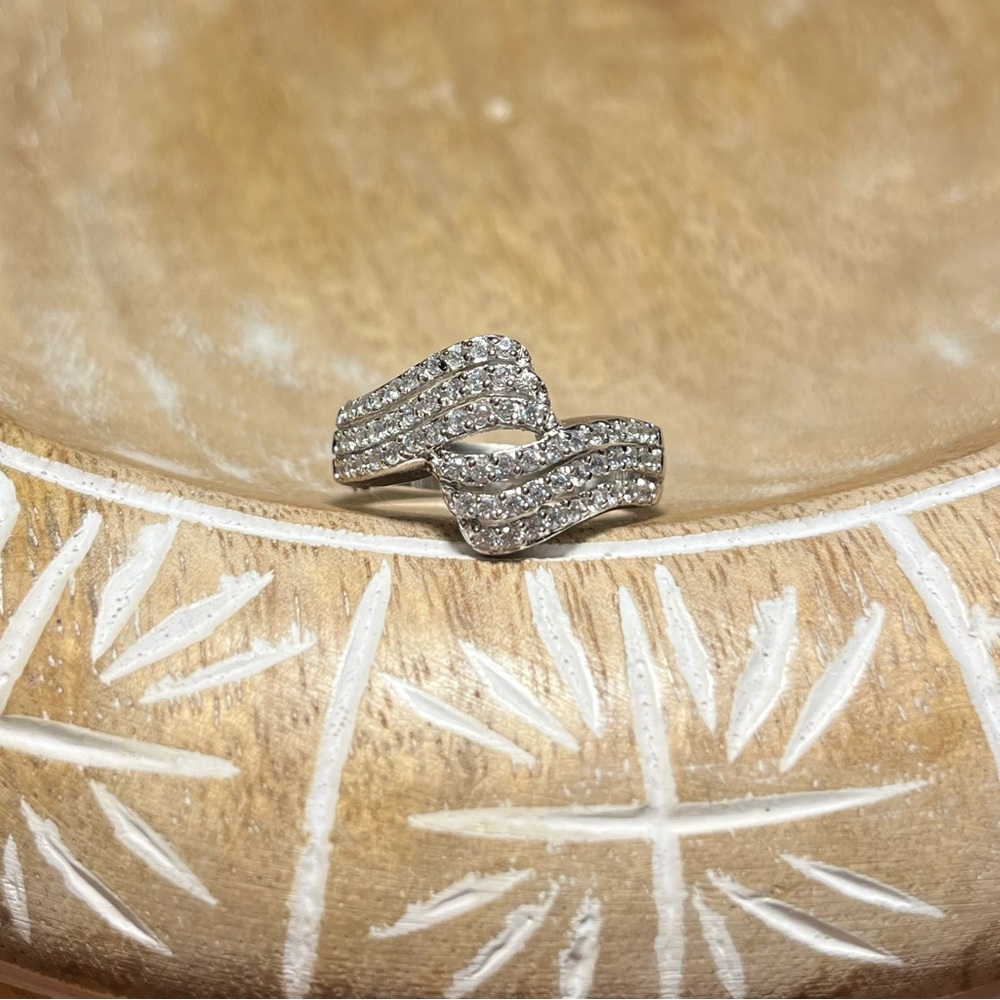 CZ Bypass 925 Sterling Silver Ring